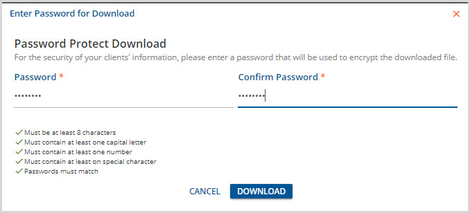 CCD Export Download Password