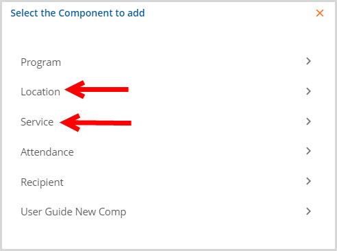 Defined Filters Select Components to Add