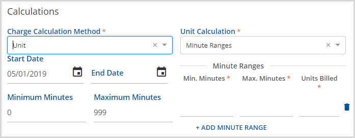 Service Definitions Add Minute Range