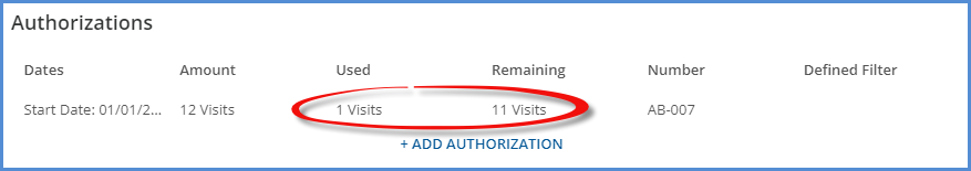 Client Remaining Authorizations Updated