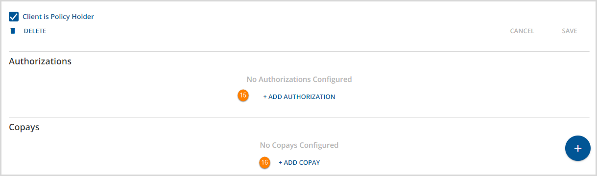Client Payer Authorizations and Copays