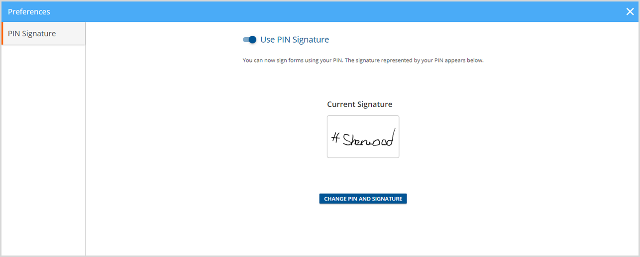 Configured PIN Signature
