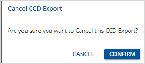 Confirm Cancel CCD Export