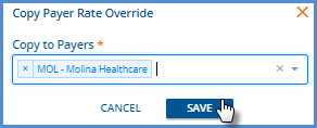 Copy Payer Rate Override Modal