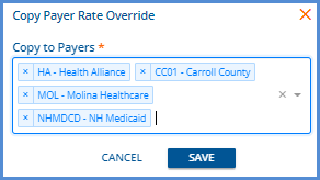 Copy Payer Rate Override Example