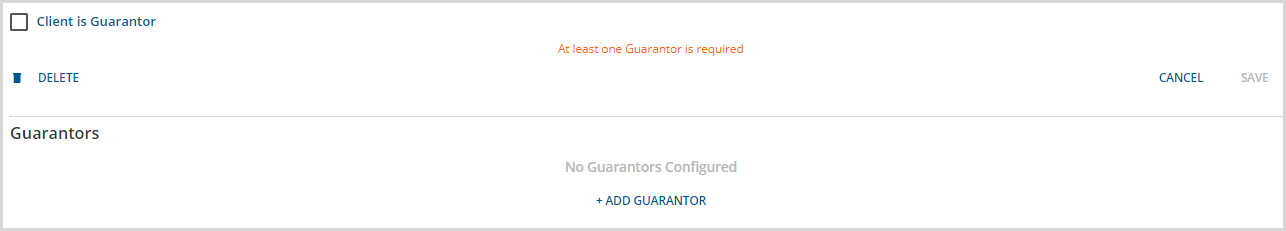 Client is NOT Guarantor