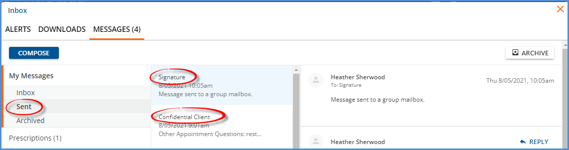 Sent Folder in Inbox - After