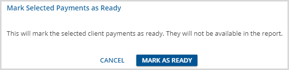 Mark Selected Payments Confirmation