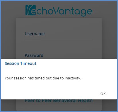 Old Session Timeout Message