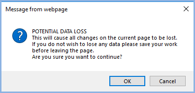 Potential Data Loss