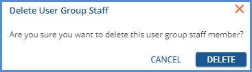 Delete a User Group Staff Confirmation