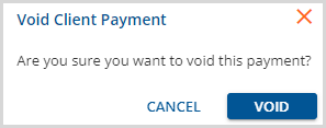Void Client Payment Confirmation