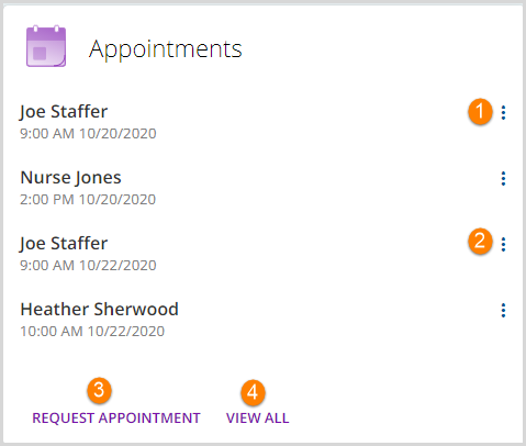 Appointments Summary Card