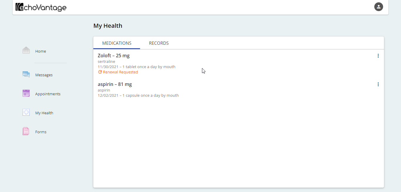 My Health Details Screen